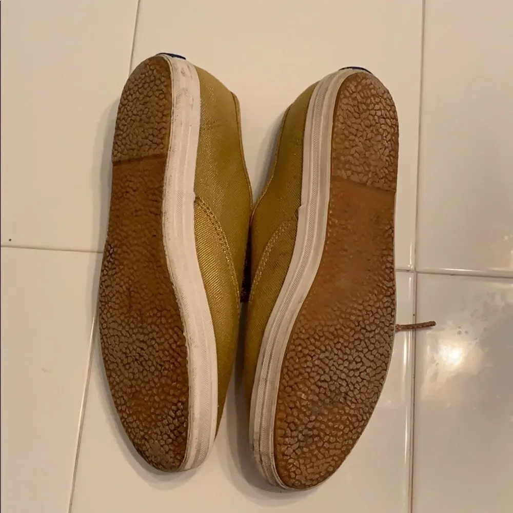 Keds gold sneakers with gold laces‎